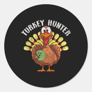 Turkije Hunter Grappig Turkije Bowling Speler Than Ronde Sticker
