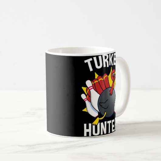 Turkije Hunters Bowling Fun Bowling Gift Koffiemok (Voorkant rechts)