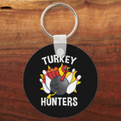 Turkije Hunters Bowling Fun Bowling Gift Sleutelhanger (Voorkant)