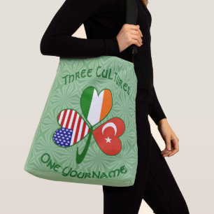 Turkije Ierland VS Shamrock Vlag Persoonlijk Crossbody Tas