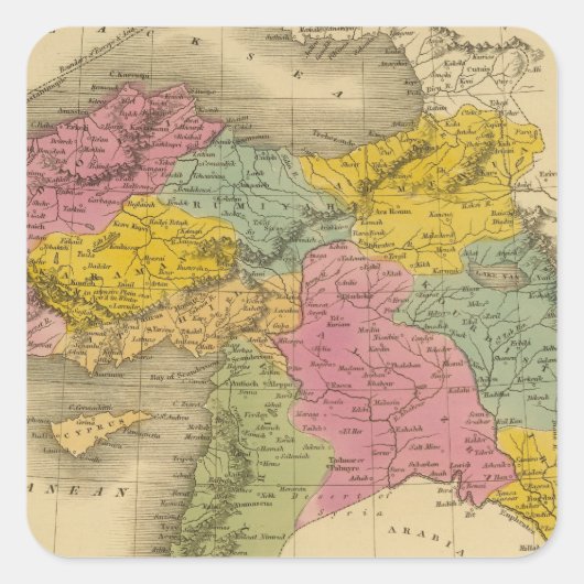 Turkije in Azië 4 Vierkante Sticker (Voorkant)