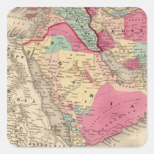 Turkije in Azië Persia Arabiandc Vierkante Sticker (Voorkant)