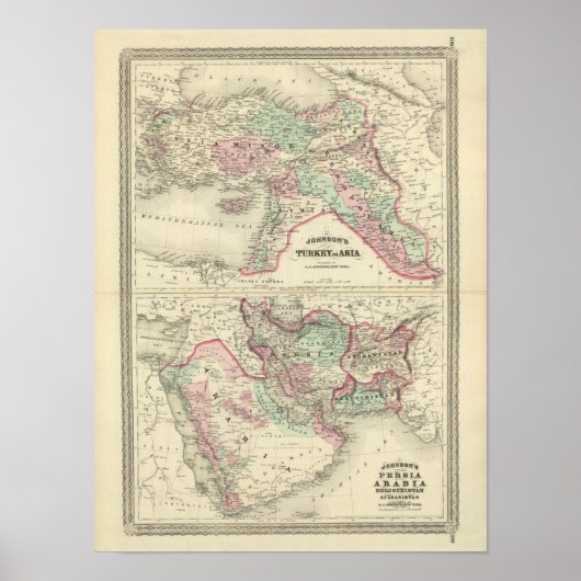 Turkije in Azië, Perzië, Arabië, Beloetsjistan Poster (Voorkant)