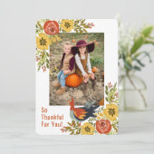 Turkije in de tuin Thanksgiving Kaart (Staand voorkant)