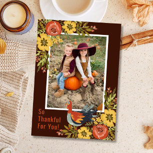 Turkije in de tuin Thanksgiving Kaart
