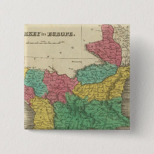 Turkije in Europa Vierkante Button 5,1 Cm (Voorkant)