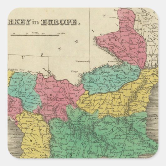 Turkije in Europa Vierkante Sticker (Voorkant)