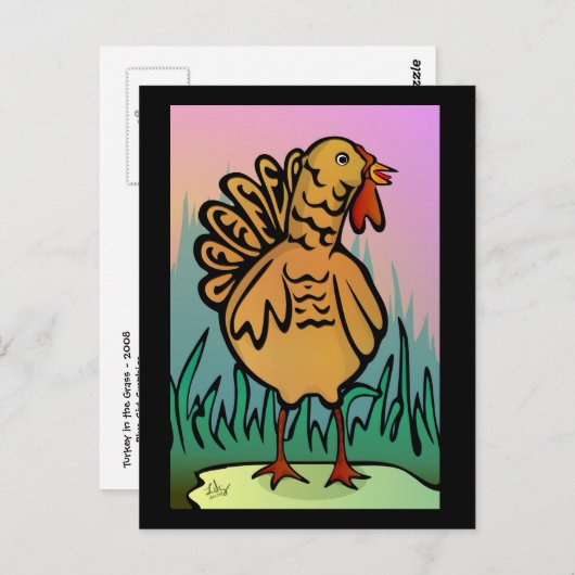 Turkije in het gras-Briefkaart Briefkaart (Voorkant / Achterkant)