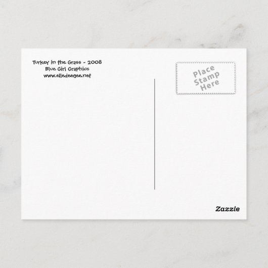 Turkije in het gras-Briefkaart Briefkaart (Achterkant)