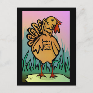 Turkije in het gras-Briefkaart Briefkaart