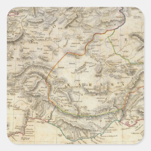 Turkije in Klein Azië Vierkante Sticker (Voorkant)
