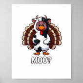 Turkije in Koe kostuum, Moo Grappige Thanksgiving  Poster (Voorkant)