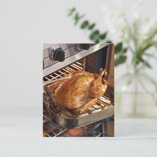 Turkije in oven briefkaart (Staand voorkant)