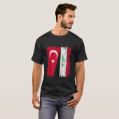 Turkije Irak Halve Vlag Turkse Irakese Jersey Zip T-shirt (Voorkant volledig)