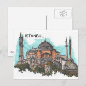 Turkije Istanboel Hagia Sophia (door St.K) Briefkaart (Voorkant / Achterkant)