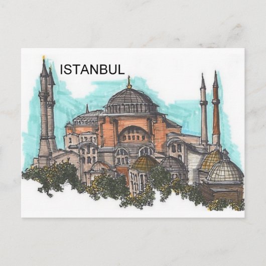 Turkije Istanboel Hagia Sophia (door St.K) Briefkaart (Voorkant)