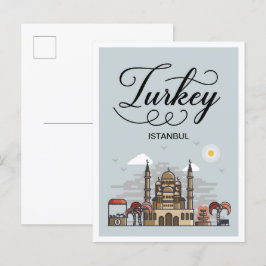 Turkije Istanbul Art Travel Illustratie Briefkaart