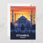 Turkije Istanbul Blauwe Moskee Briefkaart (Voorkant / Achterkant)