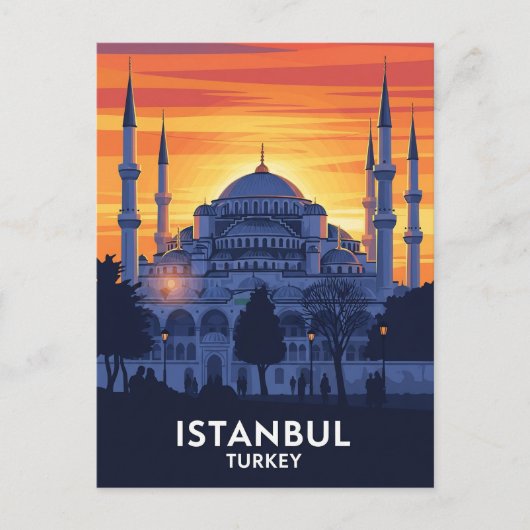 Turkije Istanbul Blauwe Moskee Briefkaart (Voorkant)