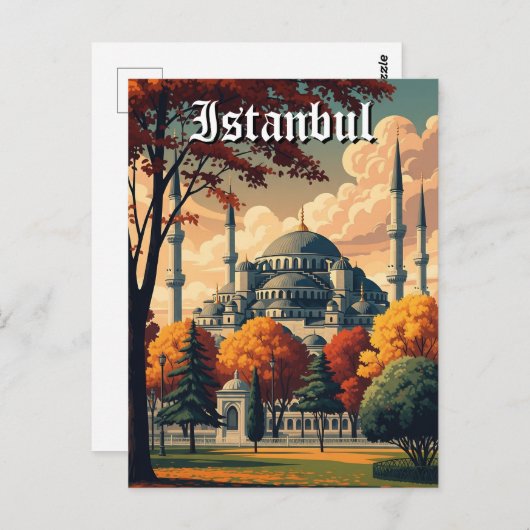 Turkije Istanbul Blauwe Moskee Briefkaart (Voorkant / Achterkant)