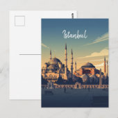 Turkije Istanbul Hagia Sophia Blauwe Moskee Briefkaart (Voorkant / Achterkant)