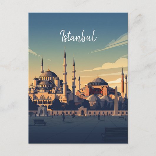 Turkije Istanbul Hagia Sophia Blauwe Moskee Briefkaart (Voorkant)