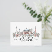 Turkije Istanbul Hagia Sophia Floral Briefkaart (Staand voorkant)