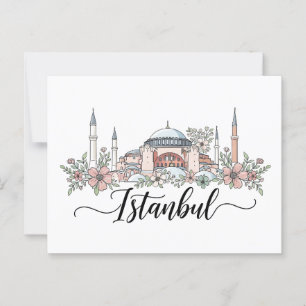 Turkije Istanbul Hagia Sophia Floral Briefkaart