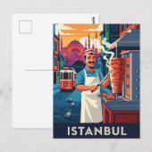 Turkije Istanbul Kebab straatverkoper Briefkaart (Voorkant / Achterkant)