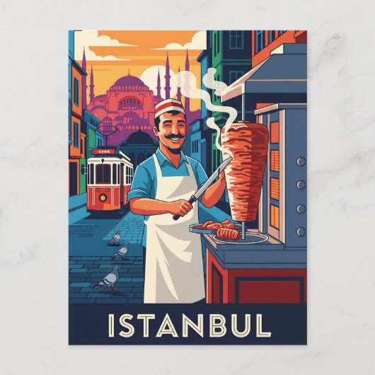 Turkije Istanbul Kebab straatverkoper Briefkaart (Voorkant)