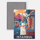 Turkije Istanbul Kebab straatverkoper Magneet (Voorkant / Achterkant)