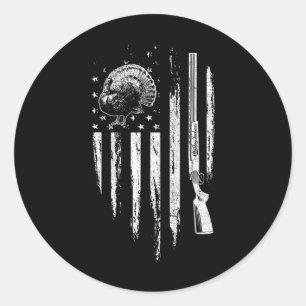 Turkije jaagt op Amerikaanse vlag Thunder Chicken  Ronde Sticker