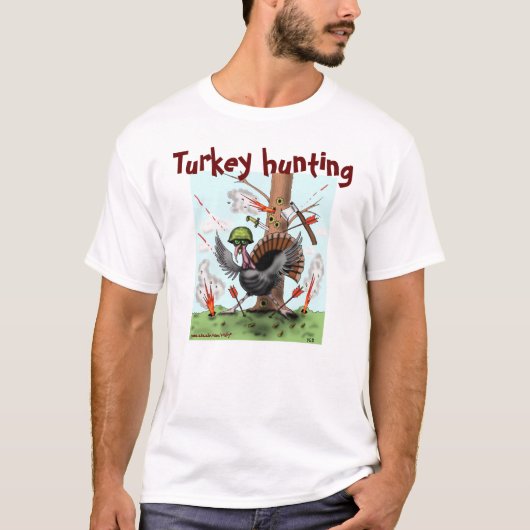 Turkije jaagt op grappig Thanksgiving t-shirt (Voorkant)