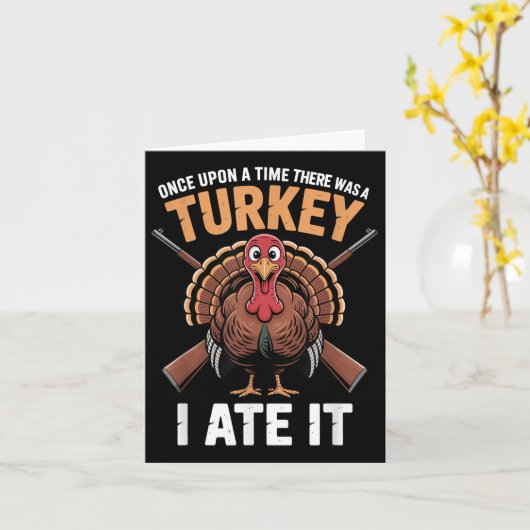 Turkije Jacht op Vader Zoon Jager Dier Sarcastisch Kaart (Gele Bloem)