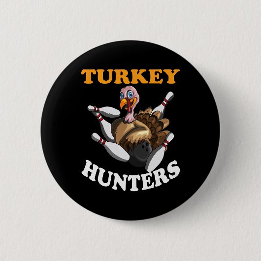 Turkije Jagers Turkije Thanksgiving Bowling Hn Bow Ronde Button 5,7 Cm (Voorkant)