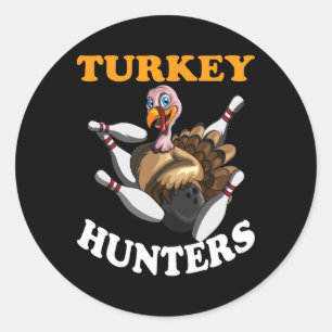 Turkije Jagers Turkije Thanksgiving Bowling Hn Bow Ronde Sticker
