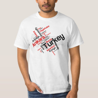 Turkije Kaart Steden T-Shirt