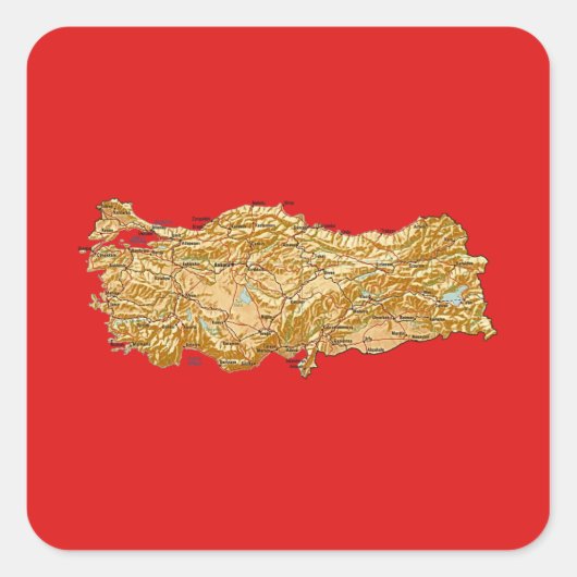Turkije Kaart Sticker (Voorkant)