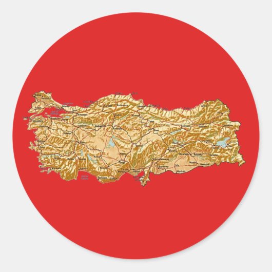 Turkije Kaart Sticker (Voorkant)