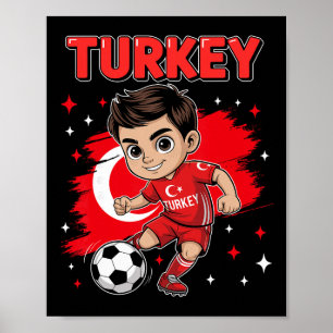 Turkije Kid Doel Cartoon Türkiye Turkse Vlag Voor Poster