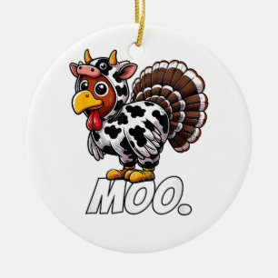 Turkije Koe Kostuum Thanksgiving Grappig Turkije M Keramisch Ornament