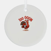 Turkije Koe Moo Grappige Thanksgiving Glas Ornament (Achterkant)