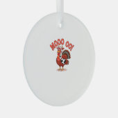 Turkije Koe Moo Grappige Thanksgiving Glas Ornament (Voorkant Rechts)