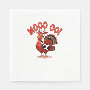 Turkije Koe Moo Grappige Thanksgiving Servet