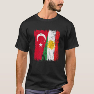 Turkije Koerdistan halve vlag Turks Koerdisch erfg T-shirt