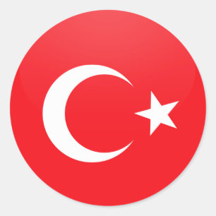 Turkije kwaliteit Vlag Cirkel Ronde Sticker