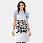 Turkije Lover Thanksgiving Foodie Meme Schort (Gedragen)