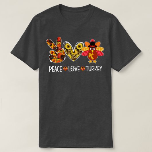 Turkije Luipaard Hart Gelukkig Thanksgiving Grappi T-shirt (Design voorkant)