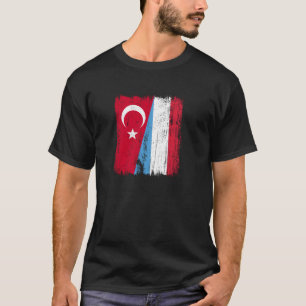 Turkije Luxemburg Halve Vlag Turks Luxemburgs T-shirt