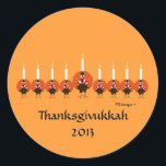 Turkije Menorah Thanksgivukkah Sticker<br><div class="desc">PRLimages is een verdeling van schilderijen van Rachel Lowry.</div>